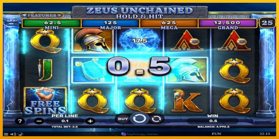 Zeus Unchained - Hold & Hit dirua lortzeko joko-makina, irudia 3