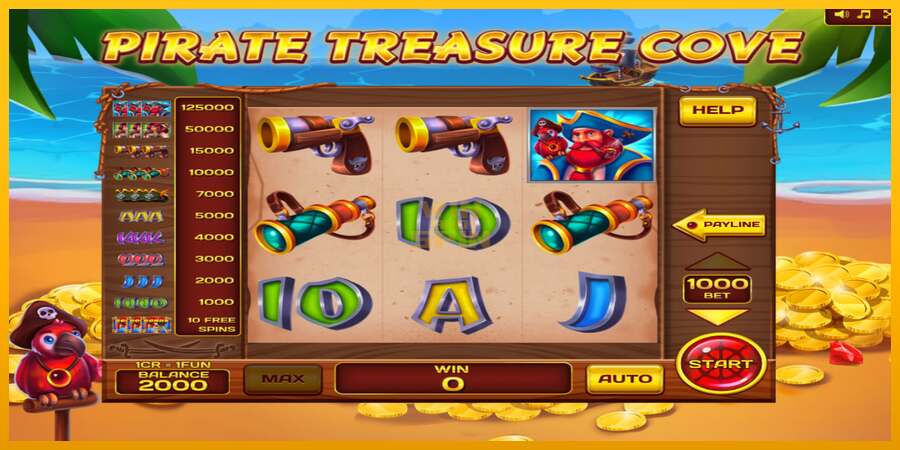 Pirate Treasure Cove 3x3 dirua lortzeko joko-makina, irudia 3