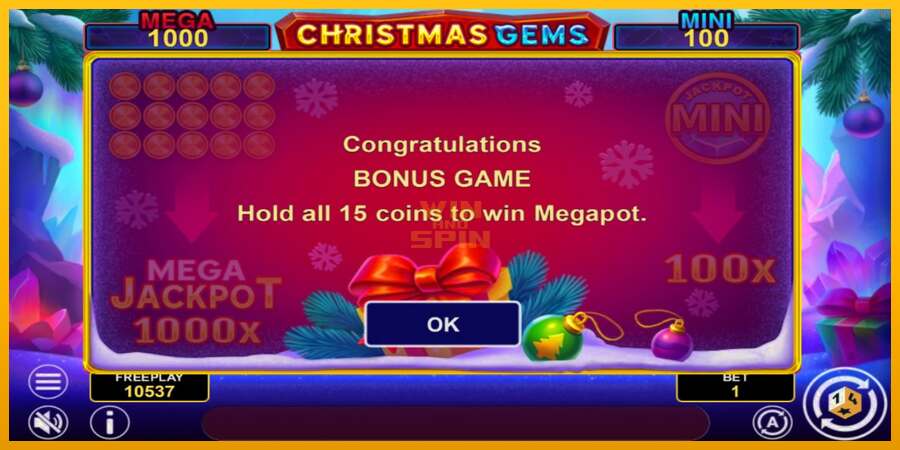 Christmas Gems Hold & Win dirua lortzeko joko-makina, irudia 6