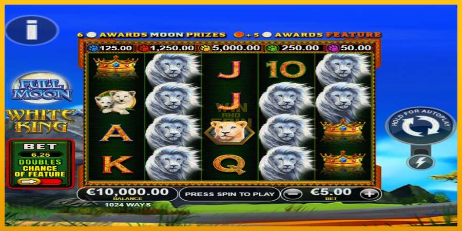 Full Moon: White King PowerPlay Jackpot dirua lortzeko joko-makina, irudia 1