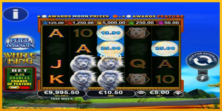 Full Moon: White King PowerPlay Jackpot dirua lortzeko joko-makina, irudia 2