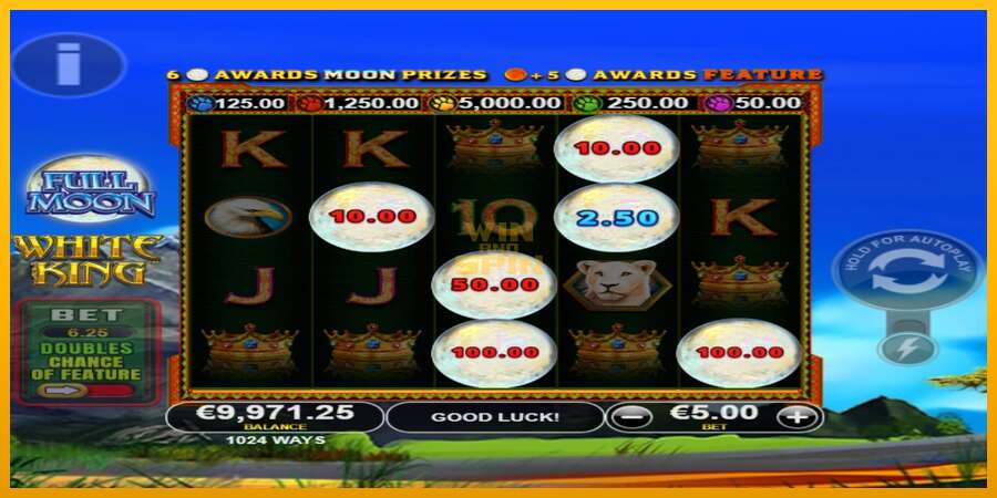 Full Moon: White King PowerPlay Jackpot dirua lortzeko joko-makina, irudia 3