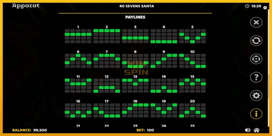 40 Sevens Santa dirua lortzeko joko-makina, irudia 7