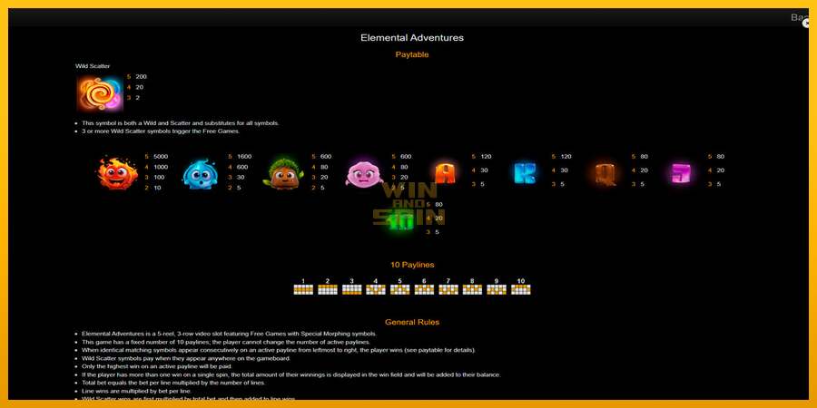 Elemental Adventures dirua lortzeko joko-makina, irudia 7