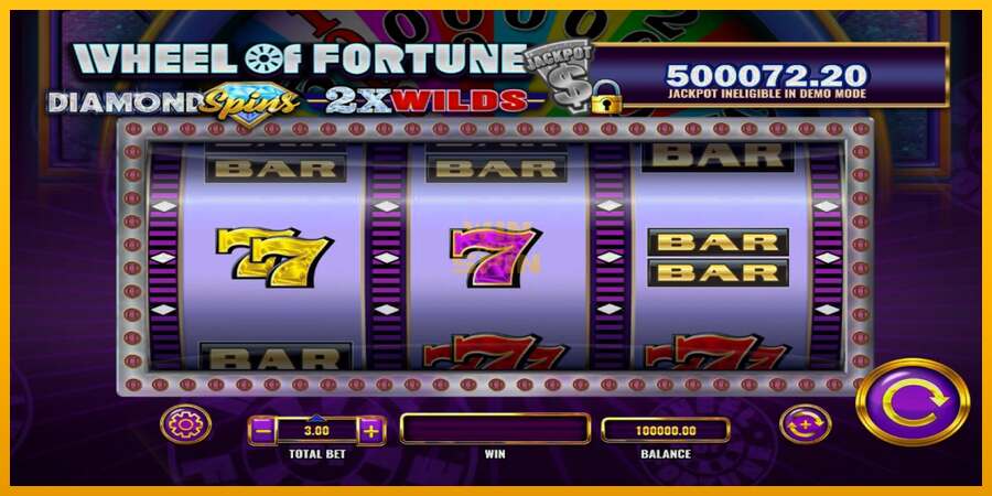 Wheel of Fortune Diamond Spins 2x Wilds dirua lortzeko joko-makina, irudia 1