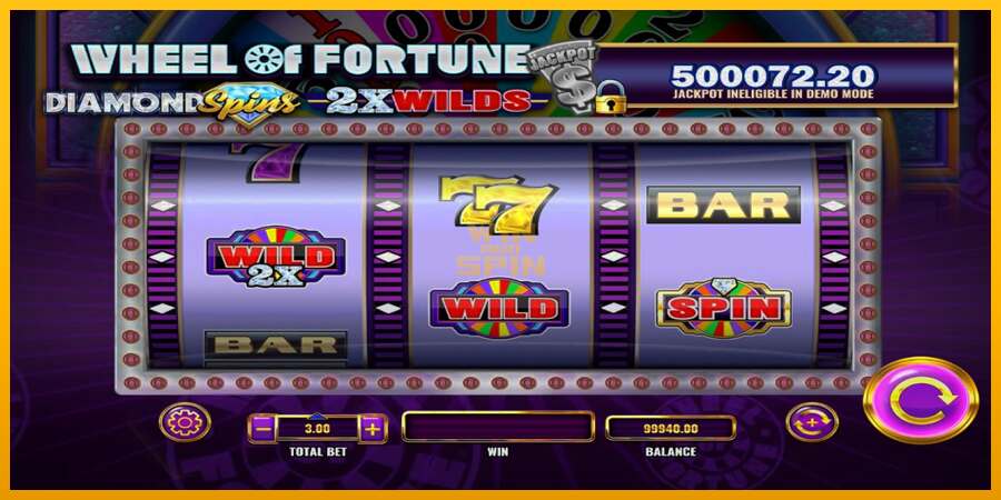 Wheel of Fortune Diamond Spins 2x Wilds dirua lortzeko joko-makina, irudia 3