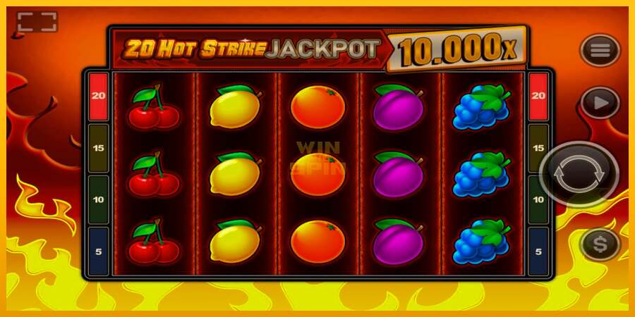 20 Hot Strike Jackpot dirua lortzeko joko-makina, irudia 1