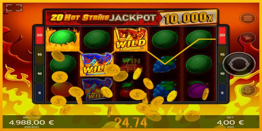 20 Hot Strike Jackpot dirua lortzeko joko-makina, irudia 4