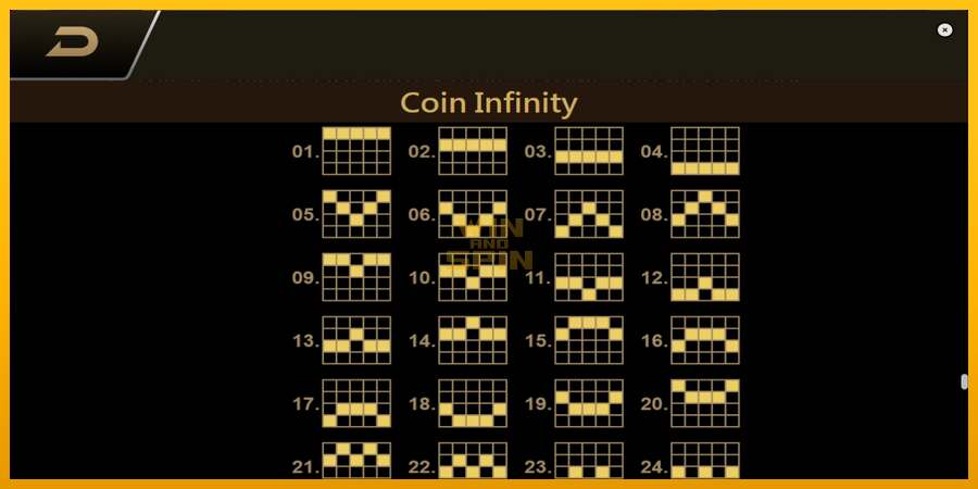 Coin Infinity Surge Reel dirua lortzeko joko-makina, irudia 7