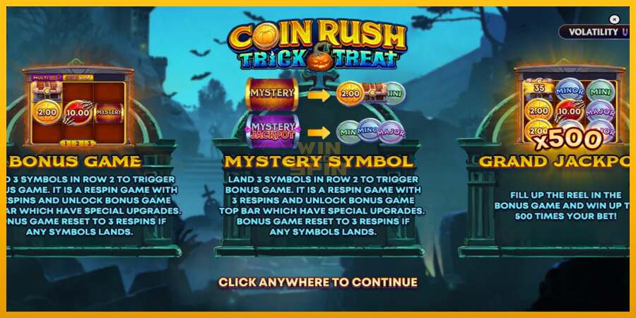 Coin Rush: Trick o Treat dirua lortzeko joko-makina, irudia 1