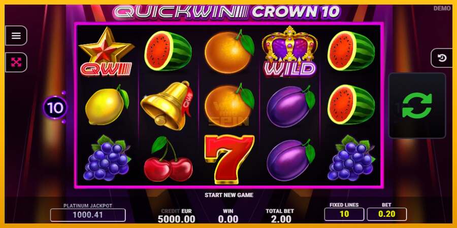 Quick Win Crown 10 dirua lortzeko joko-makina, irudia 1