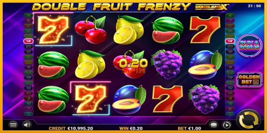 Double Fruit Frenzy DoubleMax dirua lortzeko joko-makina, irudia 2