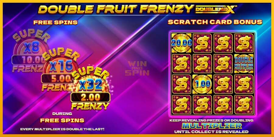 Double Fruit Frenzy DoubleMax dirua lortzeko joko-makina, irudia 3