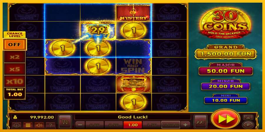 30 Coins Halloween Jackpots dirua lortzeko joko-makina, irudia 2