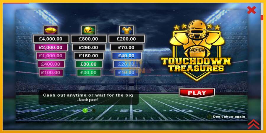 Touchdown Treasures dirua lortzeko joko-makina, irudia 1