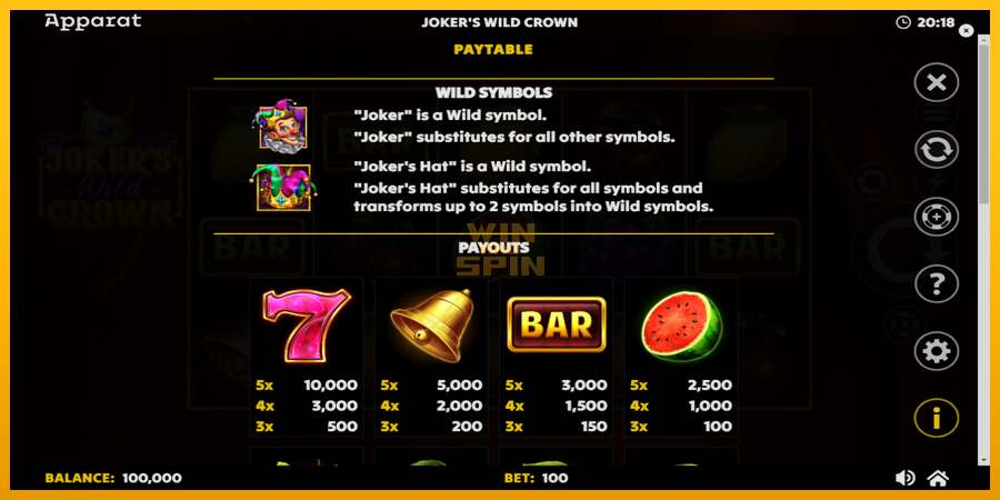 Jokers Wild Crown Diamond Treasures dirua lortzeko joko-makina, irudia 5