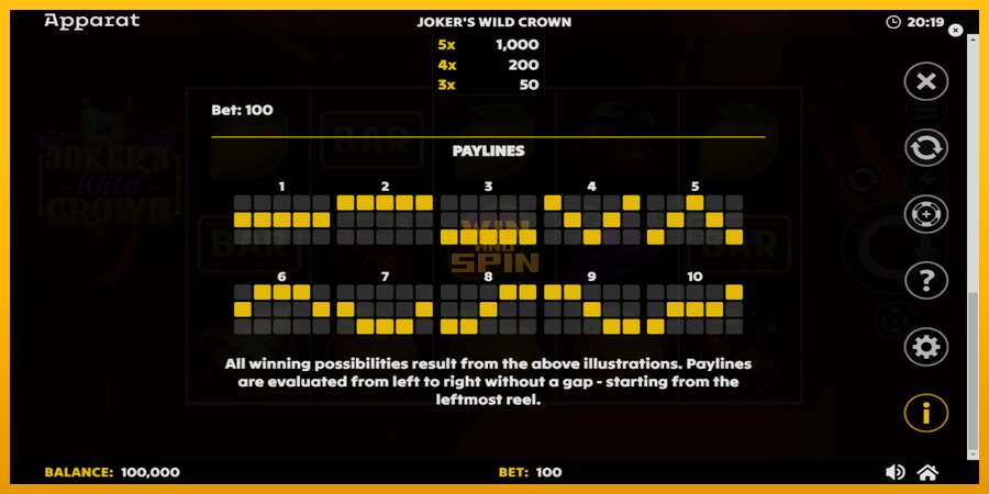 Jokers Wild Crown Diamond Treasures dirua lortzeko joko-makina, irudia 7