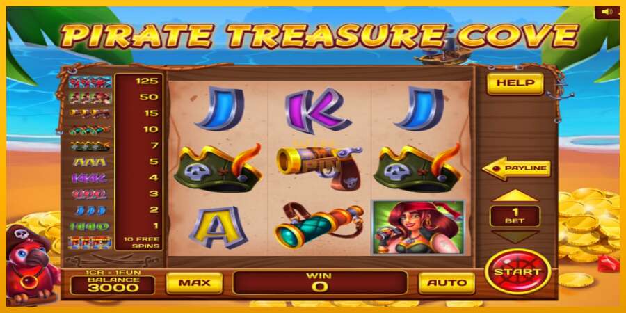 Pirate Treasure Cove Pull Tabs dirua lortzeko joko-makina, irudia 1