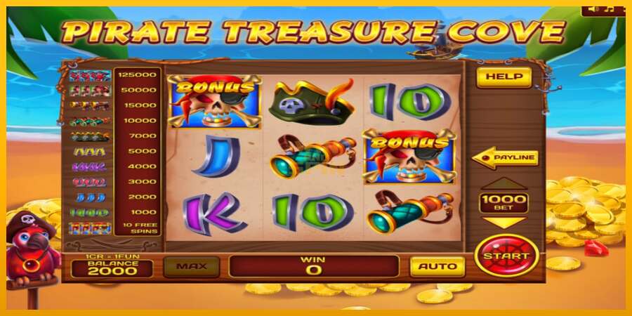 Pirate Treasure Cove Pull Tabs dirua lortzeko joko-makina, irudia 2