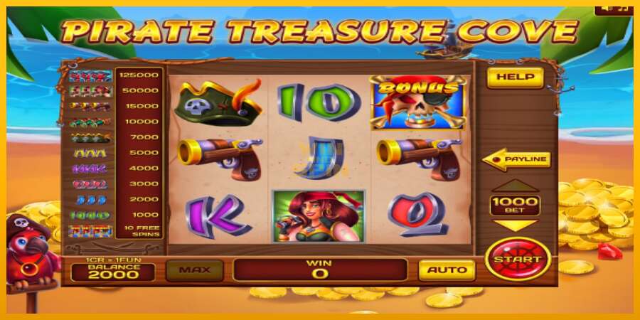 Pirate Treasure Cove Pull Tabs dirua lortzeko joko-makina, irudia 3