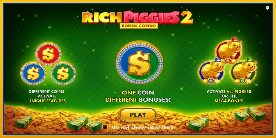 Rich Piggies 2: Bonus Combo dirua lortzeko joko-makina, irudia 1