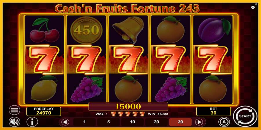 Cashn Fruits Fortune 243 dirua lortzeko joko-makina, irudia 4