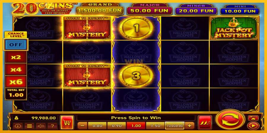 20 Coins Halloween Jackpots dirua lortzeko joko-makina, irudia 3