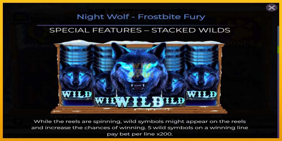 Night Wolf - Frostbite Fury dirua lortzeko joko-makina, irudia 6