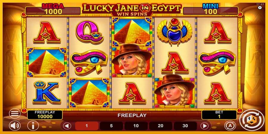 Lucky Jane in Egypt Win Spins dirua lortzeko joko-makina, irudia 1