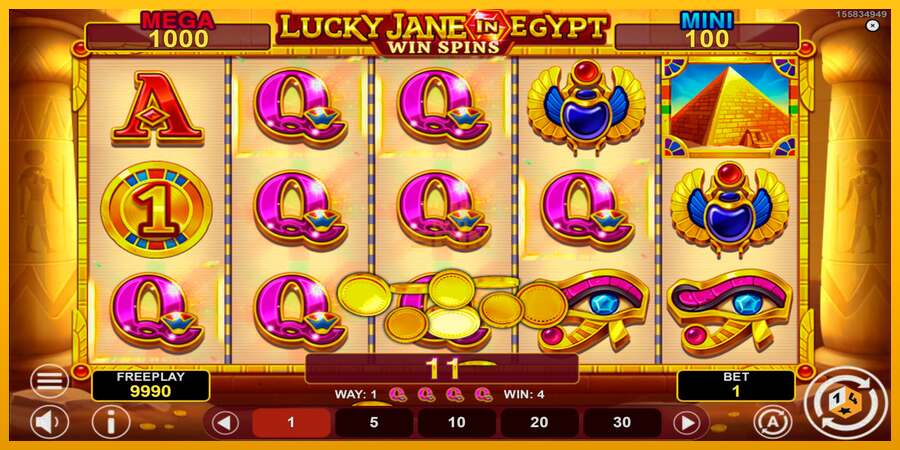 Lucky Jane in Egypt Win Spins dirua lortzeko joko-makina, irudia 3