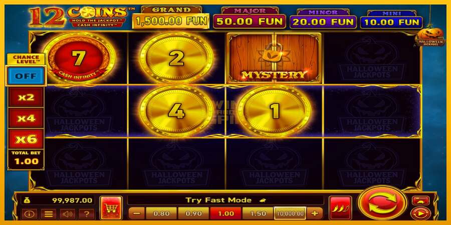 12 Coins Grand Gold Edition Halloween Jackpots dirua lortzeko joko-makina, irudia 3