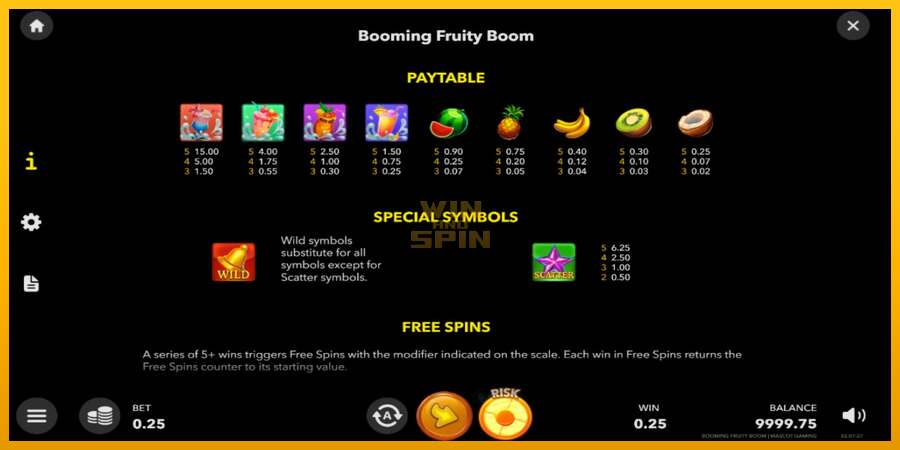 Booming Fruity Boom dirua lortzeko joko-makina, irudia 5