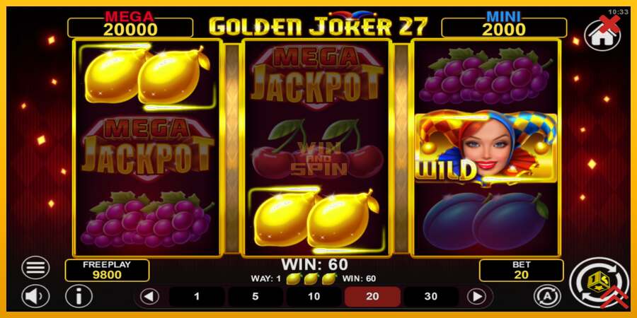 Golden Joker 27 Hold & Win dirua lortzeko joko-makina, irudia 3