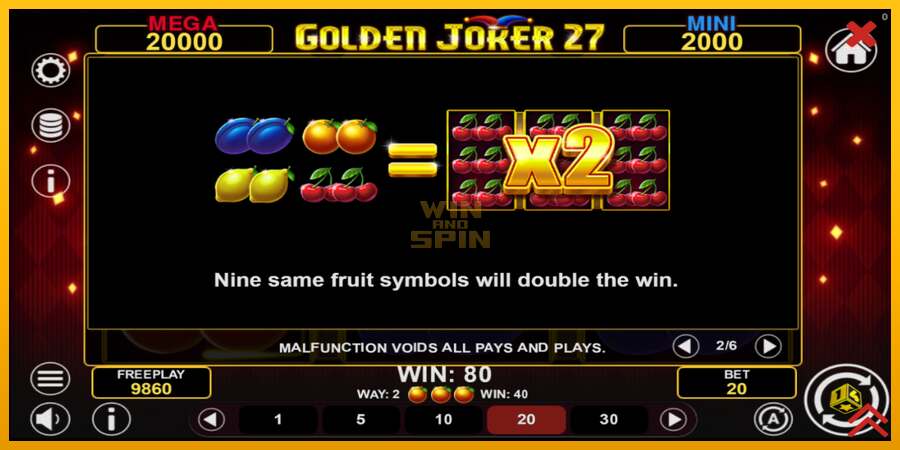 Golden Joker 27 Hold & Win dirua lortzeko joko-makina, irudia 6