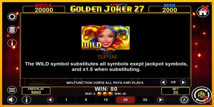 Golden Joker 27 Hold & Win dirua lortzeko joko-makina, irudia 7