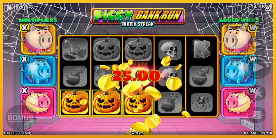 Piggy Bank Run - Shriek Streak dirua lortzeko joko-makina, irudia 2