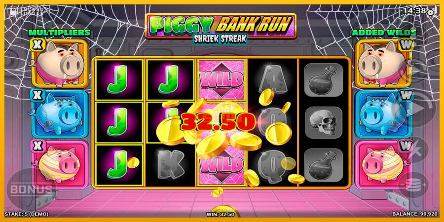 Piggy Bank Run - Shriek Streak dirua lortzeko joko-makina, irudia 3