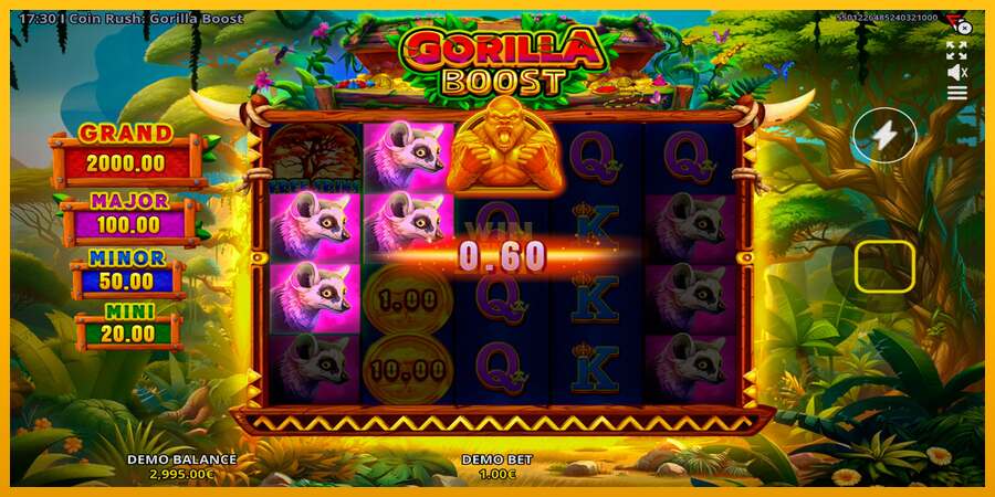 Coin Rush: Gorilla Boost dirua lortzeko joko-makina, irudia 2