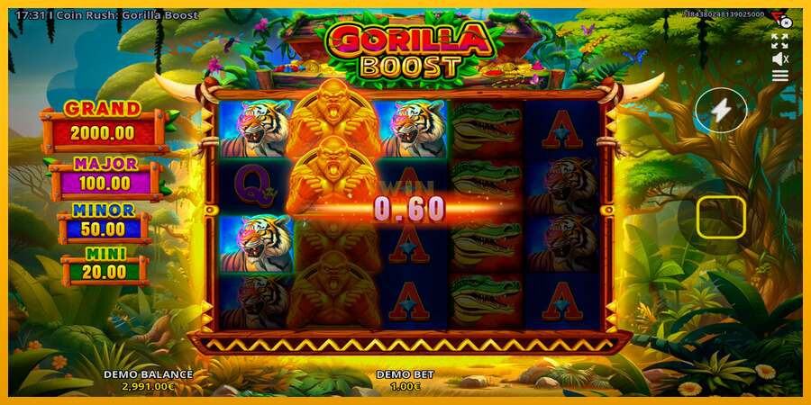 Coin Rush: Gorilla Boost dirua lortzeko joko-makina, irudia 3