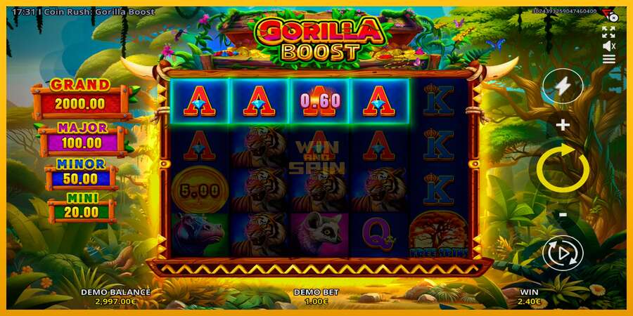 Coin Rush: Gorilla Boost dirua lortzeko joko-makina, irudia 4