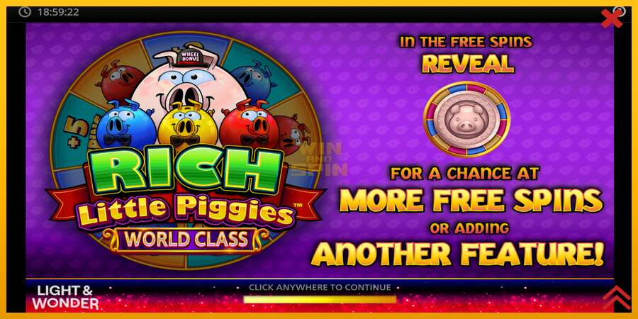 Rich Little Piggies World Class dirua lortzeko joko-makina, irudia 1